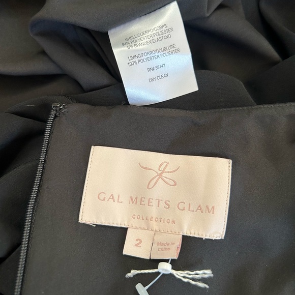 Gal Meets Glam Ruthie Little Black Dress size 2 Fit & Flare Pleated Sleeveless - Picture 8 of 9